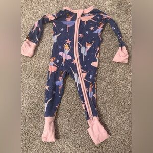 Little Sleepies Ballerina Footies - Navy and Pink